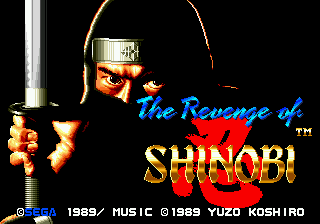 Super Shinobi II title screen for Sega Mega Drive
